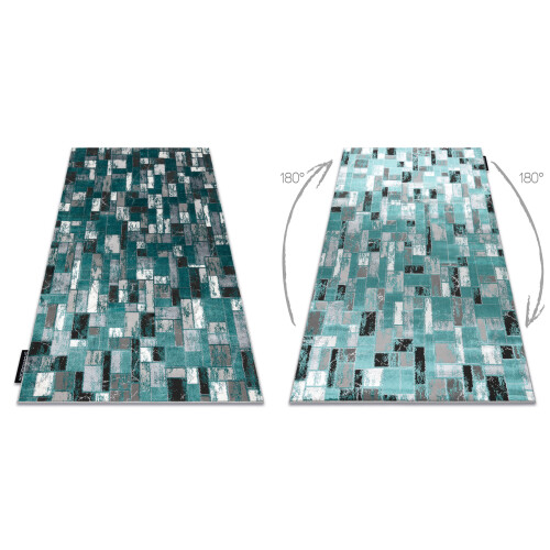 Modern DE LUXE carpet 6768 Geometric - structural green / anthracite 160x220 cm 1