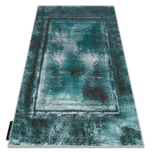 Modern DE LUXE carpet 634 Frame vintage - structural green / anthracite 120x170 cm