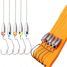 Texas Rigs for Bass Fishing with Weights Hooks Rigged Line Kit Fishing Tackle