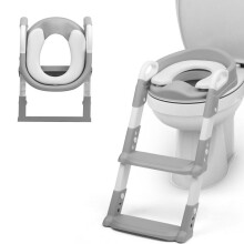 (Default) Crystals Adjustable Potty Ladder Seat for Toilet Training with Steps,Handle & Soft Cushion Design Non Slip & Space Efficient Toddlers &