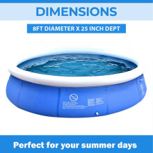 (8FT Inflatable Family Swimming Pool ) Inflatable Family Swimming Pool Kids Water Summer Fun Pool
