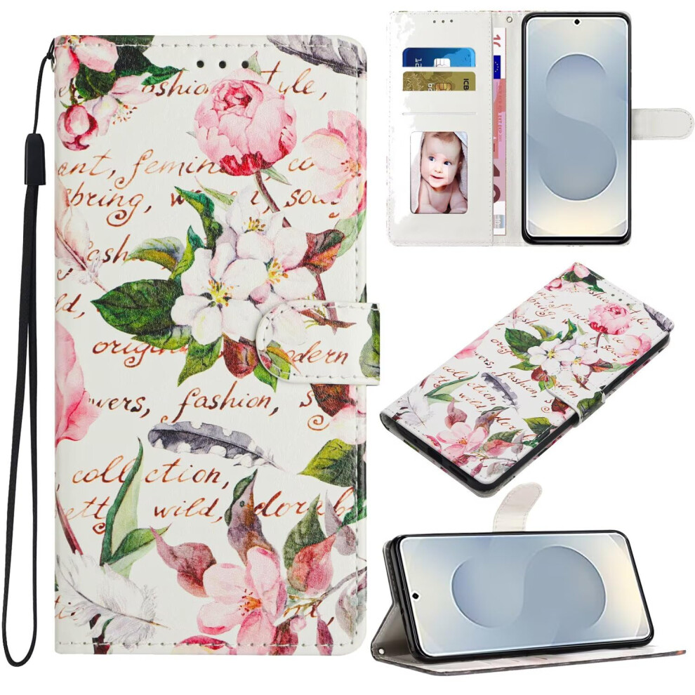 Case For Samsung Galaxy A05 Leaf Pattern Pu Leather Wallet Folio Flip Stand Magnetic Money Pocket Shockproof Bumper Gel 9354506889920