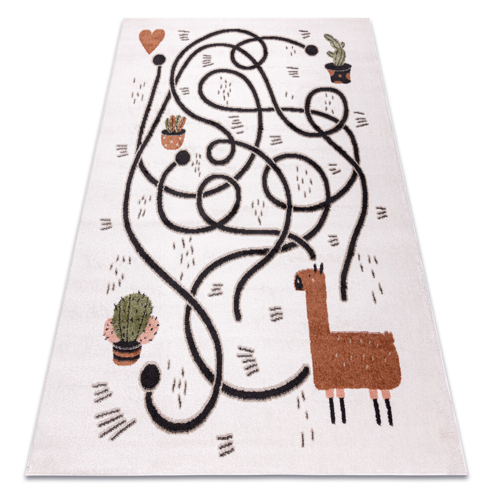 Carpet Fun Game For Children, Game, Llama 160X220 Cm Cream Rugsx