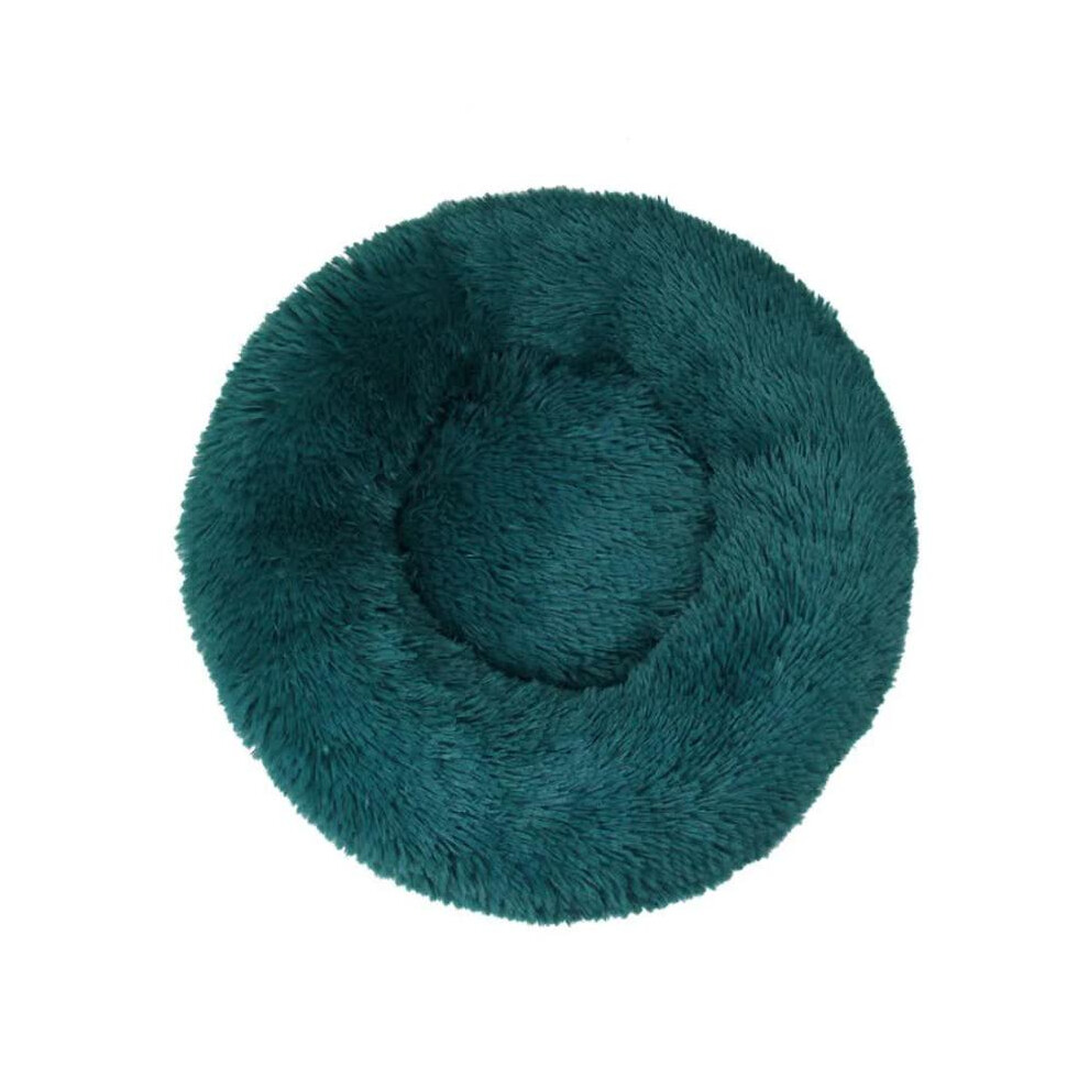 Calming Donut Oft Faux Fur Anti Anxiety Fluffy Round Bed For Cats And Small Dogs (Cyan Blue)40Cm Pet Beds-image-OPC-PKQFZTR-NEW