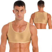 Men's Muscle Tank Top Round Neck Undershirt Vest Gym Sports Crop TopcoffeeXL