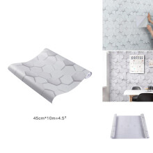 (No.2, 10m L x 0.45m W) Lifeideas Modern Geometric Diamond Grey Linen Textured Wallpaper,PVC Self-Adhesive Peel and Stick Home DIY Decor Wall Sticker for Living