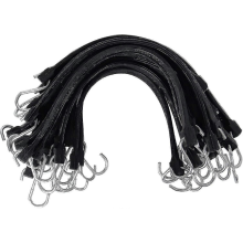20 Pack 15' Adjustable Rubber Tarp Straps with Hooks for Securing Canvases