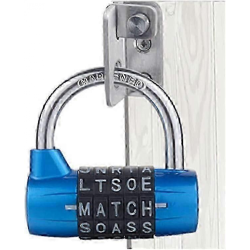 5 letter combination lock, directional lock, padlock letter code, word lock combination lock (blue) 1