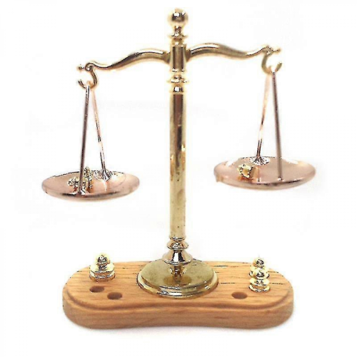 Balance Scale - Single Unit, Compact Design, Metal Material, Gold -Sy