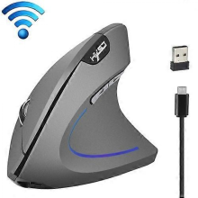 HXSJ T22 2.4GHz Wireless 4-Keys 2400 DPI Adjustable Ergonomics Optical Vertical MouseGray