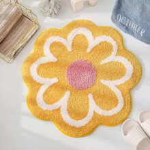 Cute Bath Mat, Soft Superfine Fiber Flower Floor Mat Bathroom, Non Slip Water Absorbent Bath Mat