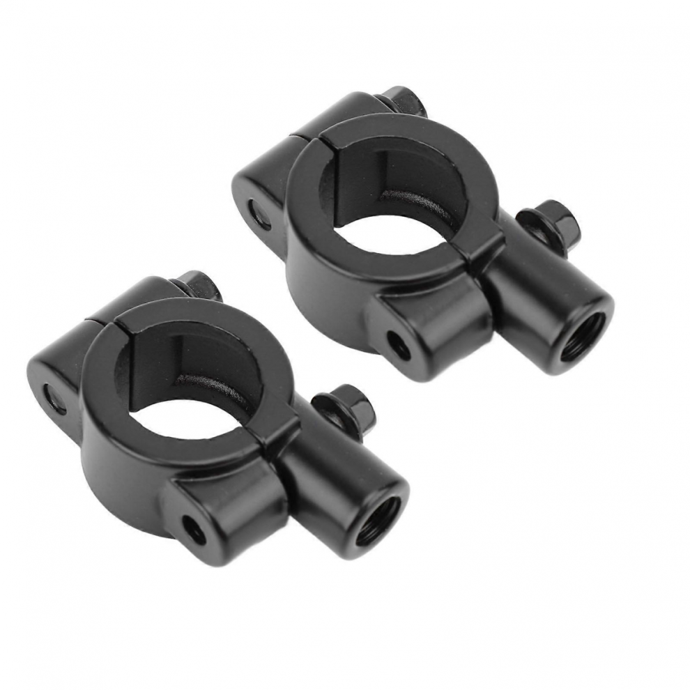 2 Pcs Motorcycle Handlebar Mirror Mount Rearview Mirror 22Mm Thread Holder Clamp Adaptor For Motorcycles Atv Scooter M10 Black 7057162187011