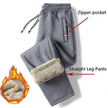Winter Lambswool Warm Casual Pants Men Fitness Sportswear Tracksuit Bottoms Sweatpants Trousers Track Pants Mens Joggersdark greyM