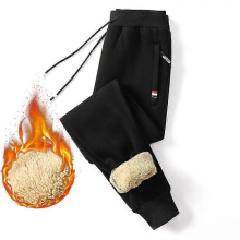 Winter Lambswool Warm Casual Pants Men Fitness Sportswear Tracksuit Bottoms Sweatpants Trousers Track Pants Mens JoggersblackM