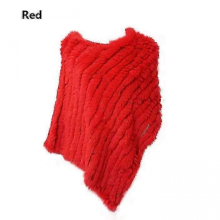 Real Fur Knitted Rabbit Fur Poncho Vest Vest Fashion Wrap Coat Vtg Shawl Lady Natural FurredOne Size