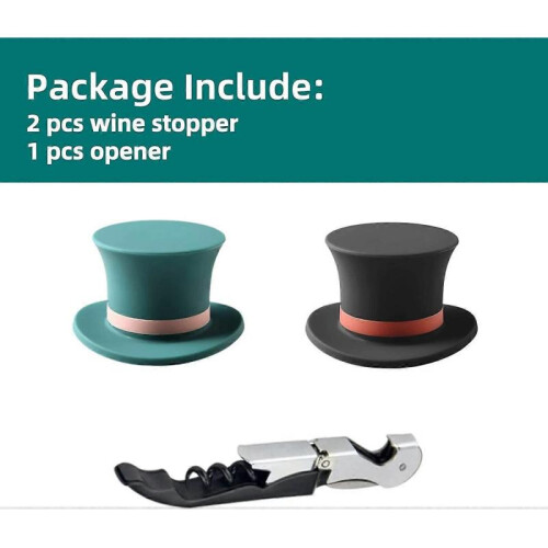 Wine Stoppers,Cute and Reusable Silicone Bottle Caps,Wine Sealer Preserver Accessory Set 1