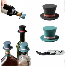 Wine Stoppers,Cute and Reusable Silicone Bottle Caps,Wine Sealer Preserver Accessory Set