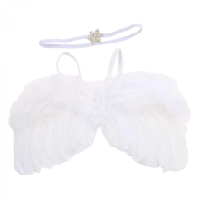 Handmade Newborn Photography Props Angel Baby Wing & Headband Set Soft & Breathable Newborn Photo Costume for GirlsB