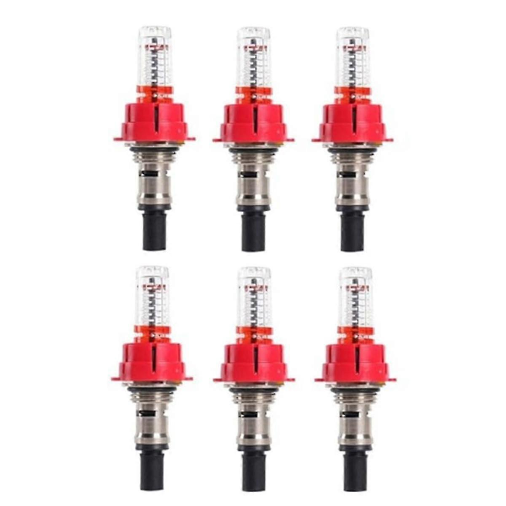 6 Pcs Underfloor Heating Manifold Flow Meter, Visual Flow Monitoring Regulator For Underfloor Heatired 7057162181217