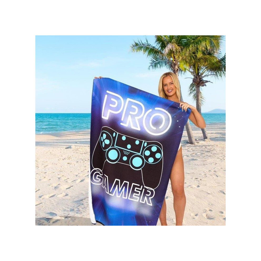(Pro Gamer, 100cm x 180cm ( Designs)) Jumbo Beach Towel, Sand Free Beach Towels for Adults, Quick Dry Extra Large Beach Towels for Adults, 100% Recycl-image-OPC-PKQGFDZ-NEW