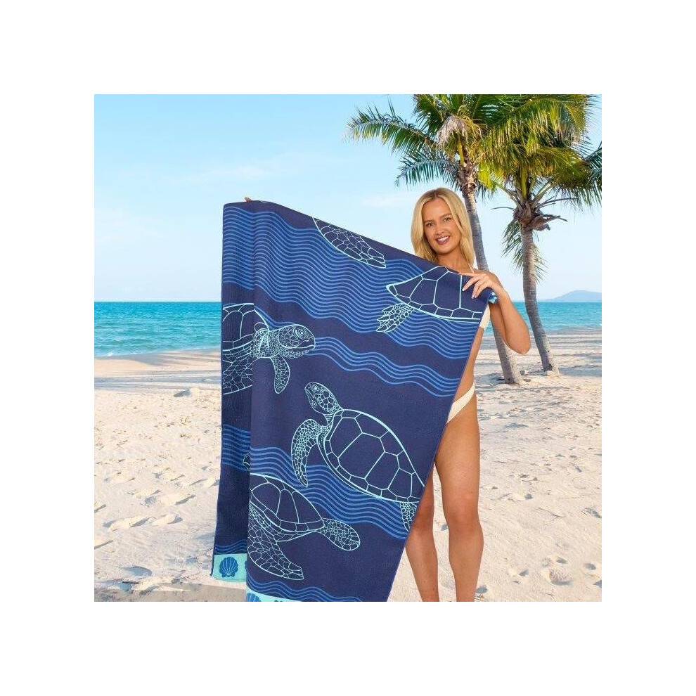 (Sea Turtle, 100cm x 180cm ( Designs)) Jumbo Beach Towel, Sand Free Beach Towels for Adults, Quick Dry Extra Large Beach Towels for Adults, 100% Recyc-image-OPC-PKQGFF6-NEW