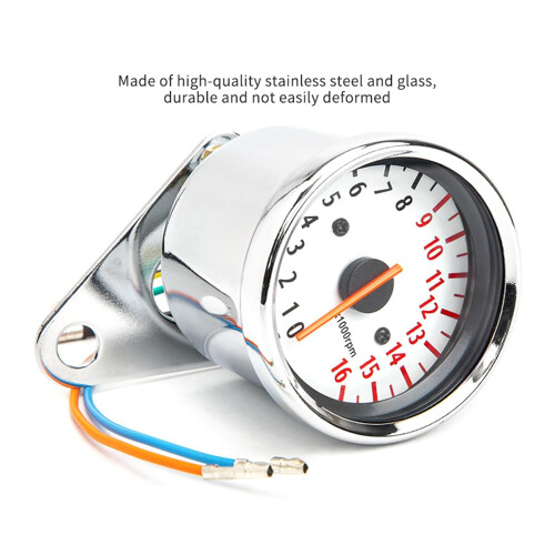 Retro Motorcycle Tachometer 1.6W Metal Housing Electronic Inductive Pointers Gauge For Motorcycle Customization 2