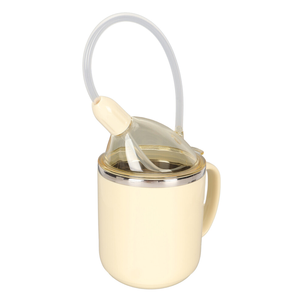 Yellow 350Ml Bedside Aid Cup With Straw Leak-Proof Design 360 Degree Lid