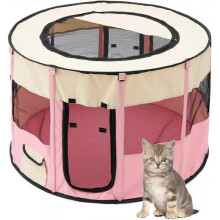 Collapsible Round Park Portable Pet Park Indoor/Portable Foldable Pet Dog Cat Puppy Playpen