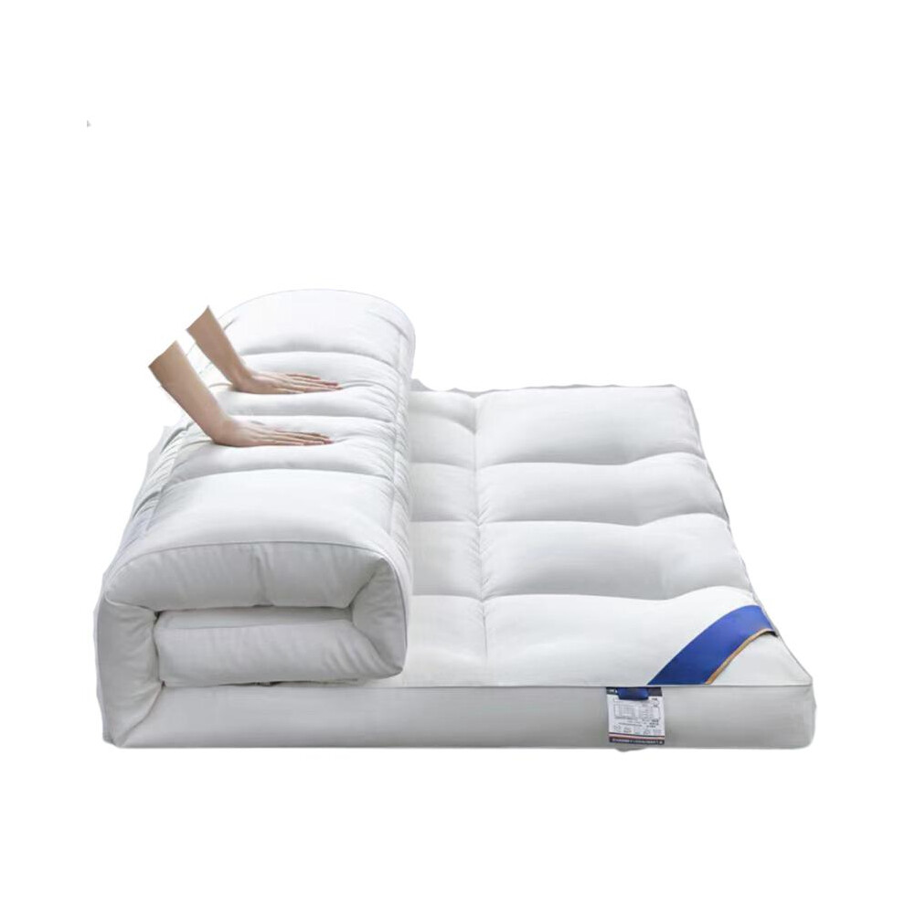 (White, Super King (180 x 200cm)) 10CM Thick Mattress Topper 4" Inch Deep Grey Quilted Super Fluffy & Breathable Soft & Fluffy Heavy Fill Box Stitched-image-OPC-PKQGKJH-NEW