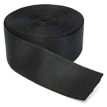 Nylon Heavy Duty Webbing Strap Tape, Width 1 In, 1.5 In Or 2 In, Length 10 20 50 Yards, Black, For Bags