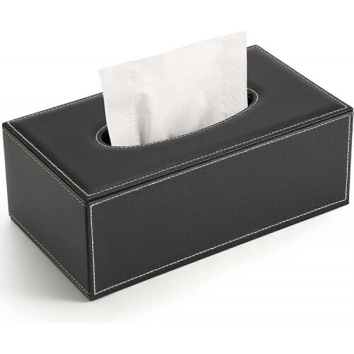 Rectangular Tissue Box Holder Tissue Box Cover PU Leather Facial Tissue Dispenser
