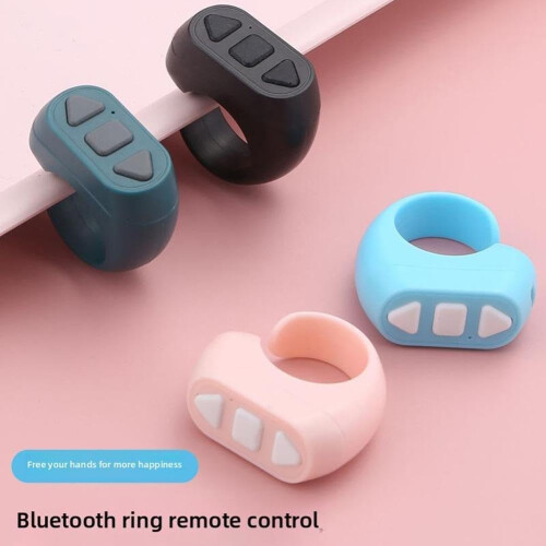 Rechargeable Bluetooth Shutter Release Remote Controller Model W7O3 Mini For Smartphones Fingertip Self-Timer Black 1 Pc 1