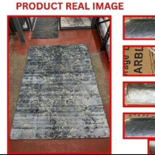 (Grey, 160*230) Premium Soft Metallic Marble Effect Rug - Luxury Quality, Non-Slip, Machine Washable, 160x230cm