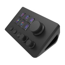 Studio Deck With Knobs - Stream Controller For OBS Twitch YouTube - Custom Photo And Video Editing Console - Black