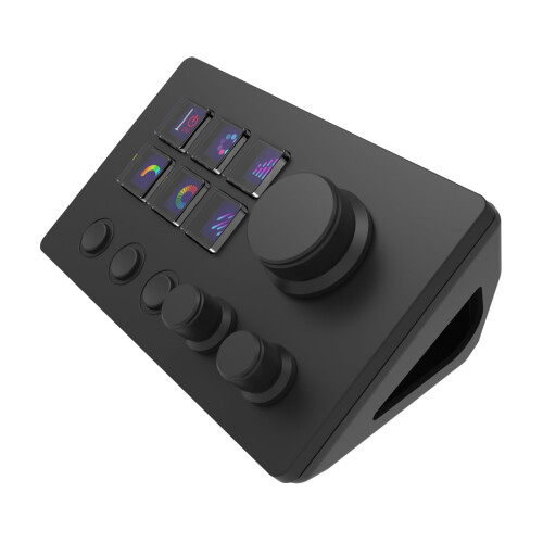 Studio Deck With Knobs - Stream Controller For OBS Twitch YouTube - Custom Photo And Video Editing Console - Black