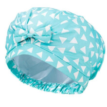 Shower Cap Reusable,Ribbon Bow Bath Cap Oversized Large Design with Waterproof Exterior