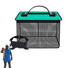 Floating Fish Basket Foldable Fillet Cage For Live Fish Portable Outdoor Fishing Basket Quick-Drying Lake River Campsite