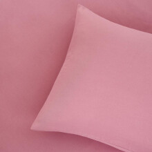 (Dusky Pink, Double) OHS Plain Dyed Duvet Cover Quilt Bedding Set With Pillowcase Single Double King Size
