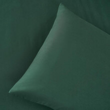 (Forest Green, Double) OHS Plain Dyed Duvet Cover Quilt Bedding Set With Pillowcase Single Double King Size