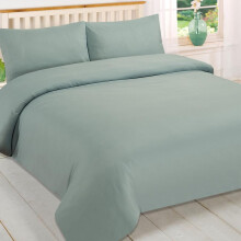 (Duck Egg, Superking) OHS Plain Dyed Duvet Cover Quilt Bedding Set With Pillowcase Single Double King Size