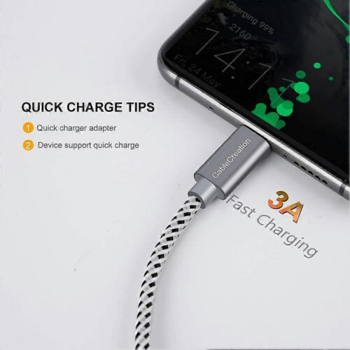 6 inch USB C Cable Short, CableCreation Short USB to USB C Cable 3A Fast Charging Cable 2