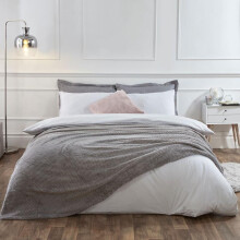 (Silver Grey, 125 x 150cm) OHS Waffle Fleece Blanket Soft Luxury Popcorn Cosy Warm Plush Plump Sofa Chair Bed Home Living Room Bedroom Decor Travel Throw
