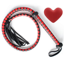 Bdsm Whip Black And Red Multifunctional 30cm Leather Handle Sex Whip D25 For Couples