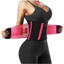 BackSupport Lumbar Support Belt Unisex Waist Trimmer Abdominal Sweat Belt Training Exercise Size S Rosso