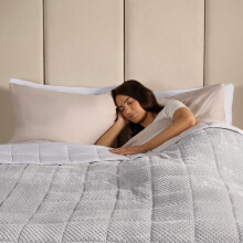(Silver Waffle Fleece, 125 x 180cm: 6kg) OHS Weighted Blanket Sensory Sleep Therapy Anxiety Soft Cosy Plush Winter Warm Fluffy Teddy Reverse Fleece Bed Home Decor Throw for Adults K
