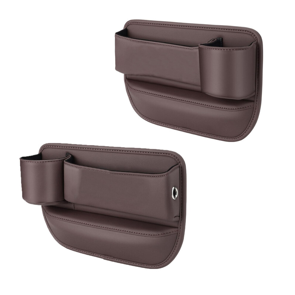 Car Seat Gap Filler 2 Pack, Compatible With Peugeot 608, 107, 408 Gt, Cup Holders Usb Charging Hole, Brown 9354506892418