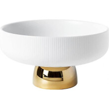 Ceramic Footed Bowl Round Pedestal Bowl Decorative Fruit Dish Holder Dessert Display Stand