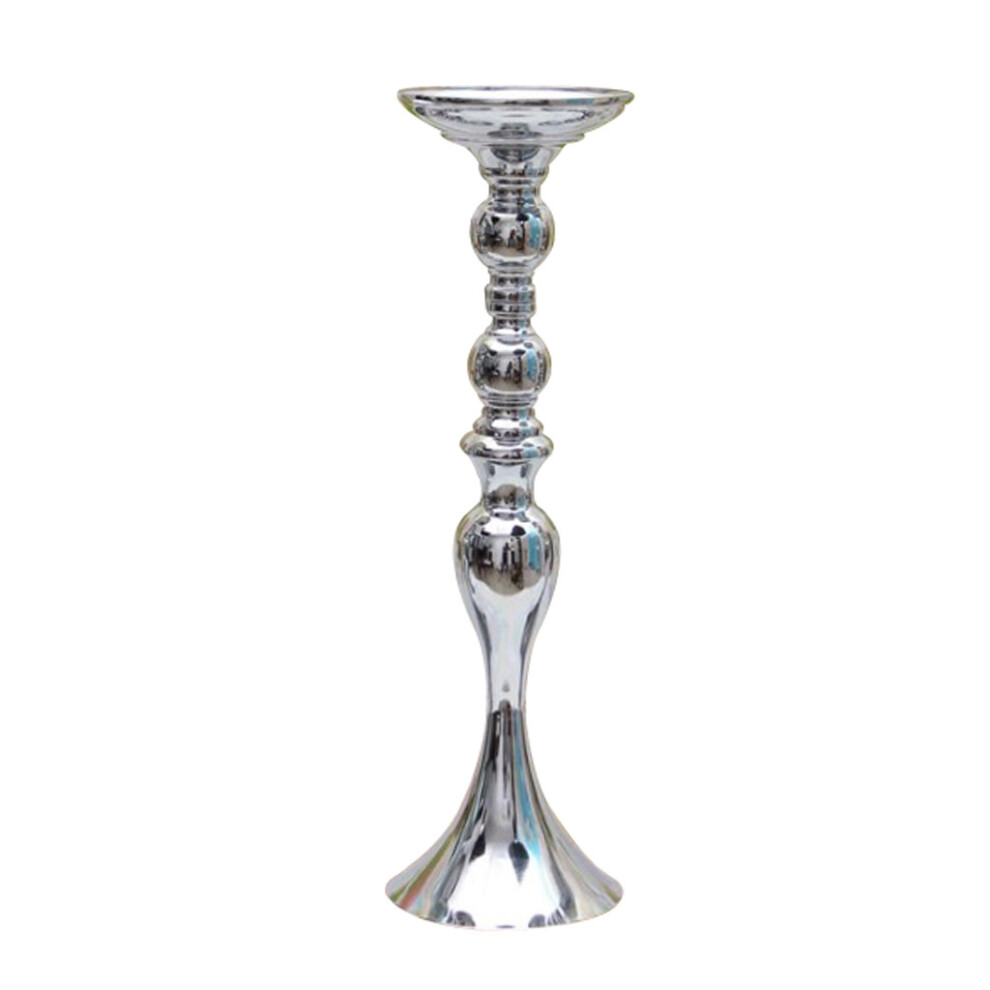 (Silver L) Sleek Metal Candlestick Tea Light Holder Long Stand Flower Vase-image-OPC-PKQGZZ7-NEW