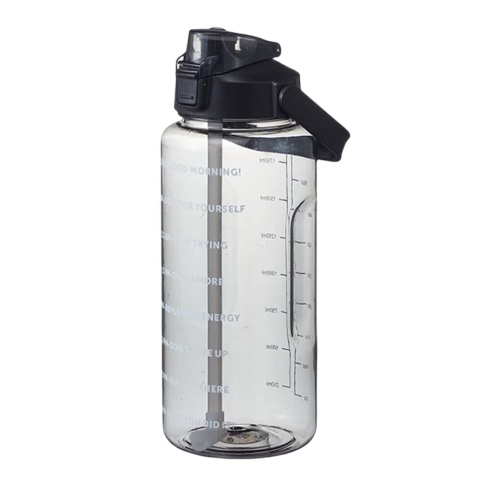 Blue/Black Motivational Water Bottles 2L Sport Water Bottle With Straw Time Marker Handle And Gym Fitness Jug