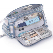 Big Capacity Pencil Case Large Pencil Pen Pouch Bag High Storage Case Middle School College Office Organizer for Student Teens Girls Adults-Plaid Q